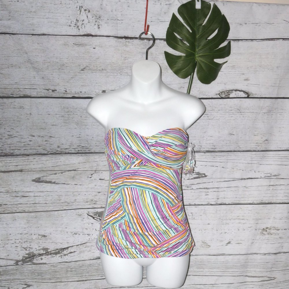Anne Cole Twist Front Bandeaukini Swim Top